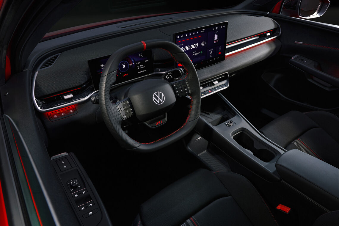 Športový volant a kokpit Volkswagenu ID. Polo GTI. Foto: Volkswagen AG (DB2026AU00415).