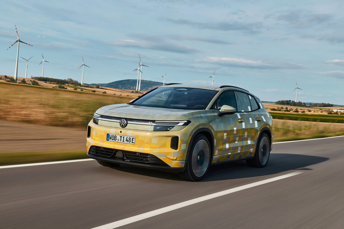 Predsériový ID. Tiguan počas skúšobnej jazdy. Model zatiaľ nie je v predaji. Foto: Volkswagen AG.