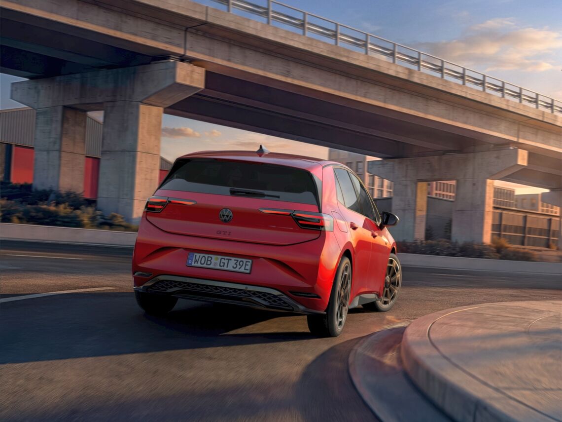Volkswagen ID.3 GTI pri pohľade zozadu
